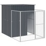 Caseta perros con corral acero galvanizado gris 165x1067x181 cm en Casetas para perros | Comprar online en Foru.es