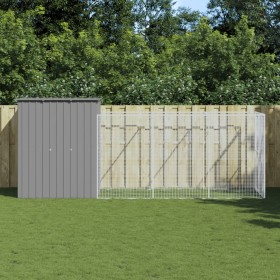 Caseta perros corral acero galvanizado gris claro 165x455x181cm en Casetas para perros | Comprar online en Foru.es