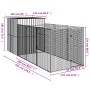 Caseta perros corral acero galvanizado gris claro 165x455x181cm en Casetas para perros | Comprar online en Foru.es