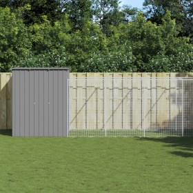 Caseta perros corral acero galvanizado gris claro 165x659x181cm en Casetas para perros | Comprar online en Foru.es