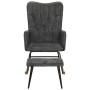 Mecedora con taburete reposapiés lona negro vintage de vidaXL, Mecedoras - Ref: Foro24-339702, Precio: 127,62 €, Descuento: %
