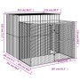 Caseta perros con corral acero galvanizado gris 214x253x181 cm en Casetas para perros | Comprar online en Foru.es
