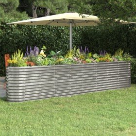 Jardinera arriate acero galvanizado plata 332x40x68 cm en Macetas y jardineras | Comprar online en Foru.es