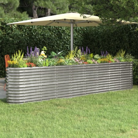 Jardinera arriate acero galvanizado plata 332x40x68 cm en Macetas y jardineras | Comprar online en Foru.es