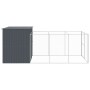 Caseta perros con corral acero galvanizado gris 214x457x181 cm en Casetas para perros | Comprar online en Foru.es