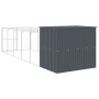 Caseta perros con corral acero galvanizado gris 214x661x181 cm en Casetas para perros | Comprar online en Foru.es