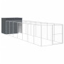 Caseta perros con corral acero galvanizado gris 214x865x181 cm en Casetas para perros | Comprar online en Foru.es