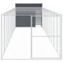 Caseta perros con corral acero galvanizado gris 214x1069x181 cm en Casetas para perros | Comprar online en Foru.es