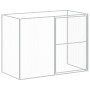 Caseta perros con corral acero galvanizado gris 214x1069x181 cm en Casetas para perros | Comprar online en Foru.es