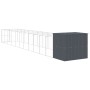 Caseta perros con corral acero galvanizado gris 214x1273x181 cm en Casetas para perros | Comprar online en Foru.es