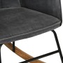 Mecedora con taburete reposapiés lona negro vintage de vidaXL, Mecedoras - Ref: Foro24-339702, Precio: 127,62 €, Descuento: %
