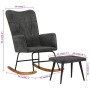 Mecedora con taburete reposapiés lona negro vintage de vidaXL, Mecedoras - Ref: Foro24-339702, Precio: 127,62 €, Descuento: %