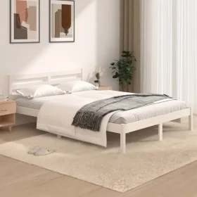 Estructura de cama madera maciza pino blanco 120x190 cm de vidaXL, Camas y somieres - Ref: Foro24-810401, Precio: 105,85 €, D...