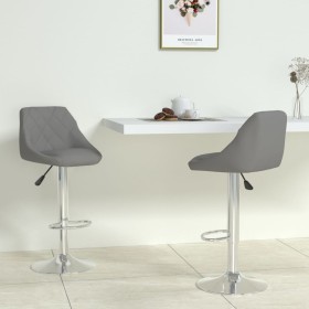 Taburetes de cocina 2 unidades cuero sintético gris de vidaXL, Taburetes de cocina - Ref: Foro24-335184, Precio: 144,53 €, De...