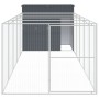 Caseta perros con corral acero galvanizado gris 214x661x181 cm en Casetas para perros | Comprar online en Foru.es