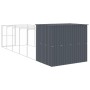 Caseta perros con corral acero galvanizado gris 214x661x181 cm en Casetas para perros | Comprar online en Foru.es