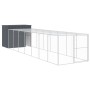 Caseta perros con corral acero galvanizado gris 214x865x181 cm en Casetas para perros | Comprar online en Foru.es