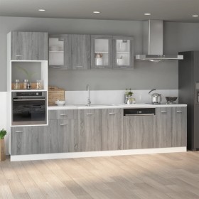 Armario inferior de fregadero contrachapado gris 80x46x81,5 cm de vidaXL, Armarios de cocina - Ref: Foro24-815565, Precio: 75...