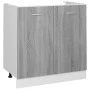 Armario inferior de fregadero contrachapado gris 80x46x81,5 cm de vidaXL, Armarios de cocina - Ref: Foro24-815565, Precio: 73...