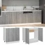 Armario inferior de fregadero contrachapado gris 80x46x81,5 cm de vidaXL, Armarios de cocina - Ref: Foro24-815565, Precio: 73...