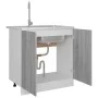 Armario inferior de fregadero contrachapado gris 80x46x81,5 cm de vidaXL, Armarios de cocina - Ref: Foro24-815565, Precio: 73...