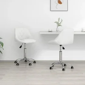 Sillas de comedor giratorias 2 unidades cuero sintético blanco de vidaXL, Sillas de comedor - Ref: Foro24-335199, Precio: 132...
