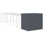 Caseta perros con corral acero galvanizado gris 214x865x181 cm en Casetas para perros | Comprar online en Foru.es