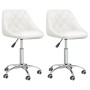 Sillas de comedor giratorias 2 unidades cuero sintético blanco de vidaXL, Sillas de comedor - Ref: Foro24-335199, Precio: 135...
