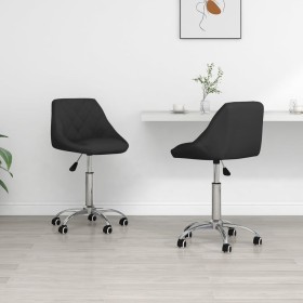 Sillas de comedor giratorias 2 unidades cuero sintético negro de vidaXL, Sillas de comedor - Ref: Foro24-335200, Precio: 138,...
