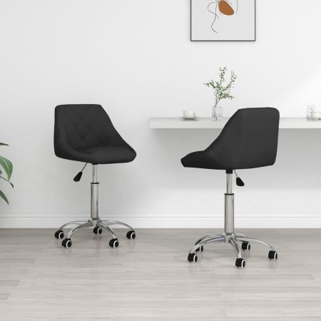 Sillas de comedor giratorias 2 unidades cuero sintético negro de vidaXL, Sillas de comedor - Ref: Foro24-335200, Precio: 138,...
