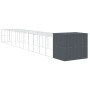Caseta perros con corral acero galvanizado gris 214x1273x181 cm en Casetas para perros | Comprar online en Foru.es
