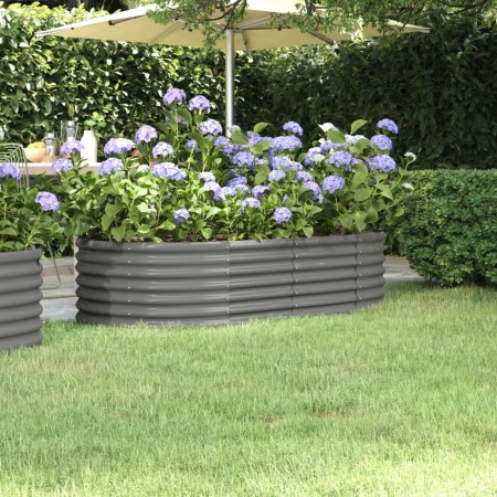 Jardinera arriate acero galvanizado gris 152x80x36 cm en Macetas y jardineras | Comprar online en Foru.es