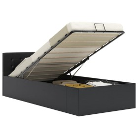 Cama canapé hidráulica cuero sintético negro 100x200 cm de vidaXL, Camas y somieres - Ref: Foro24-285511, Precio: 283,35 €, D...