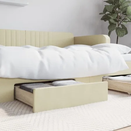 Bed drawers 2 pcs engineered wood and cream synthetic leather by vidaXL, Beds and accessories - Ref: Foro24-833924, Price: 45...