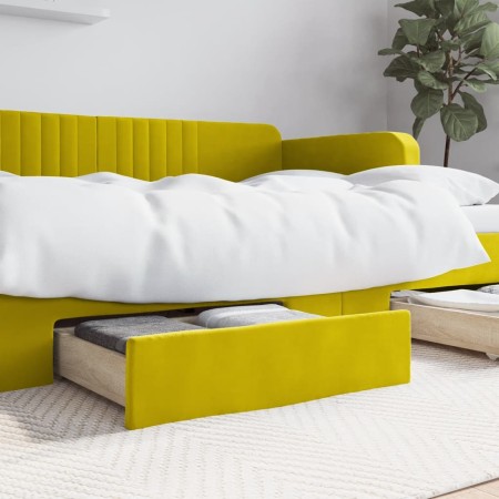 Cajones de cama 2 uds madera ingeniería y terciopelo amarillo de vidaXL, Camas y accesorios - Ref: Foro24-833921, Precio: 45,...