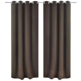 2 dark brown curtains with blackout rings 135x245cm by vidaXL, Curtains and curtains - Ref: Foro24-130371, Price: 43,45 €, Di...