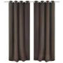 2 dark brown curtains with blackout rings 135x245cm by vidaXL, Curtains and curtains - Ref: Foro24-130371, Price: 43,45 €, Di...
