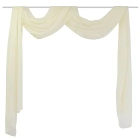 Cortina de gasa transparente, 140 x 600 cm, Crema de vidaXL, Cortinas y visillos - Ref: Foro24-130757, Precio: 23,28 €, Descu...