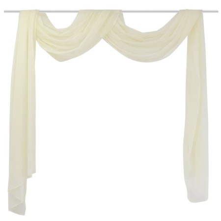 Cortina de gasa transparente, 140 x 600 cm, Crema de vidaXL, Cortinas y visillos - Ref: Foro24-130757, Precio: 23,78 €, Descu...