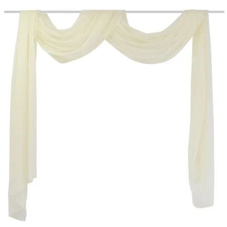 Cortina de gasa transparente, 140 x 600 cm, Crema de vidaXL, Cortinas y visillos - Ref: Foro24-130757, Precio: 23,28 €, Descu...