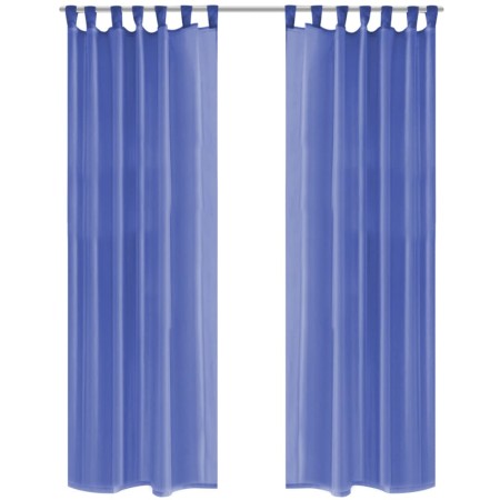 Cortinas de gasa 2 unidades 140x225 cm azul real de vidaXL, Cortinas y visillos - Ref: Foro24-132246, Precio: 15,34 €, Descue...