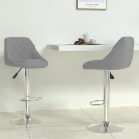 Taburete de cocina 2 unidades de terciopelo gris claro de vidaXL, Taburetes de cocina - Ref: Foro24-335305, Precio: 126,78 €,...