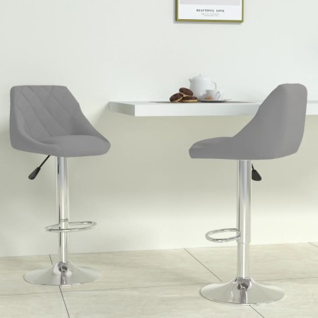 Taburete de cocina 2 unidades de terciopelo gris claro de vidaXL, Taburetes de cocina - Ref: Foro24-335305, Precio: 126,78 €,...