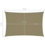 Toldo de vela rectangular tela Oxford beige 2x5 m de vidaXL, Sombrillas - Ref: Foro24-135149, Precio: 38,64 €, Descuento: %
