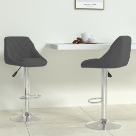 Taburete de cocina 2 unidades de terciopelo gris oscuro de vidaXL, Taburetes de cocina - Ref: Foro24-335306, Precio: 117,24 €...