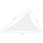 Toldo de vela triangular tela Oxford blanco 4x5x6,4 m de vidaXL, Sombrillas - Ref: Foro24-135294, Precio: 32,19 €, Descuento: %