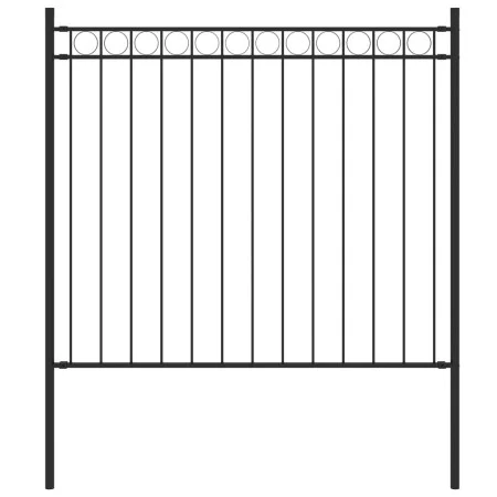 Schwarzer Gartenzaun aus Stahl, 1,7 x 0,8 m von vidaXL, Zaunpaneele - Ref: Foro24-146312, Preis: 72,78 €, Rabatt: %