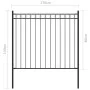 Schwarzer Gartenzaun aus Stahl, 1,7 x 0,8 m von vidaXL, Zaunpaneele - Ref: Foro24-146312, Preis: 72,78 €, Rabatt: %