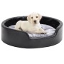 Cama para perros felpa y cuero sintético negro gris 69x59x19 cm en Camas para perros | Comprar online en Foru.es