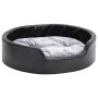 Cama para perros felpa y cuero sintético negro gris 69x59x19 cm en Camas para perros | Comprar online en Foru.es